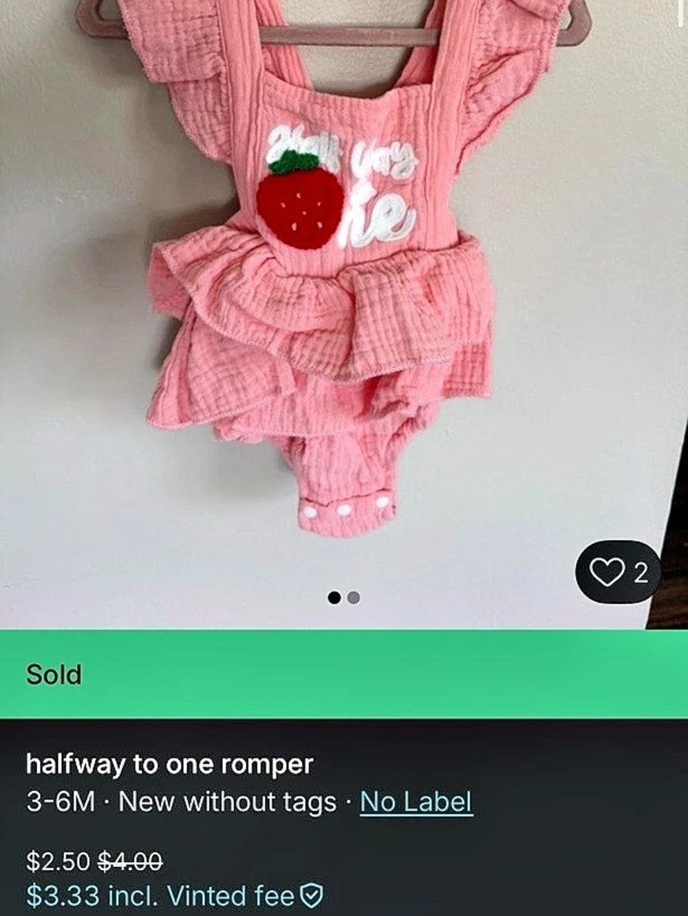 Baby 3-6M Pink Ruffle Romper NWT